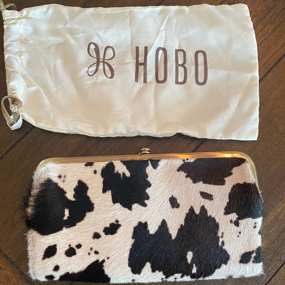 Hobo Lauren Clutch Wallet Calf Hair Cow Print